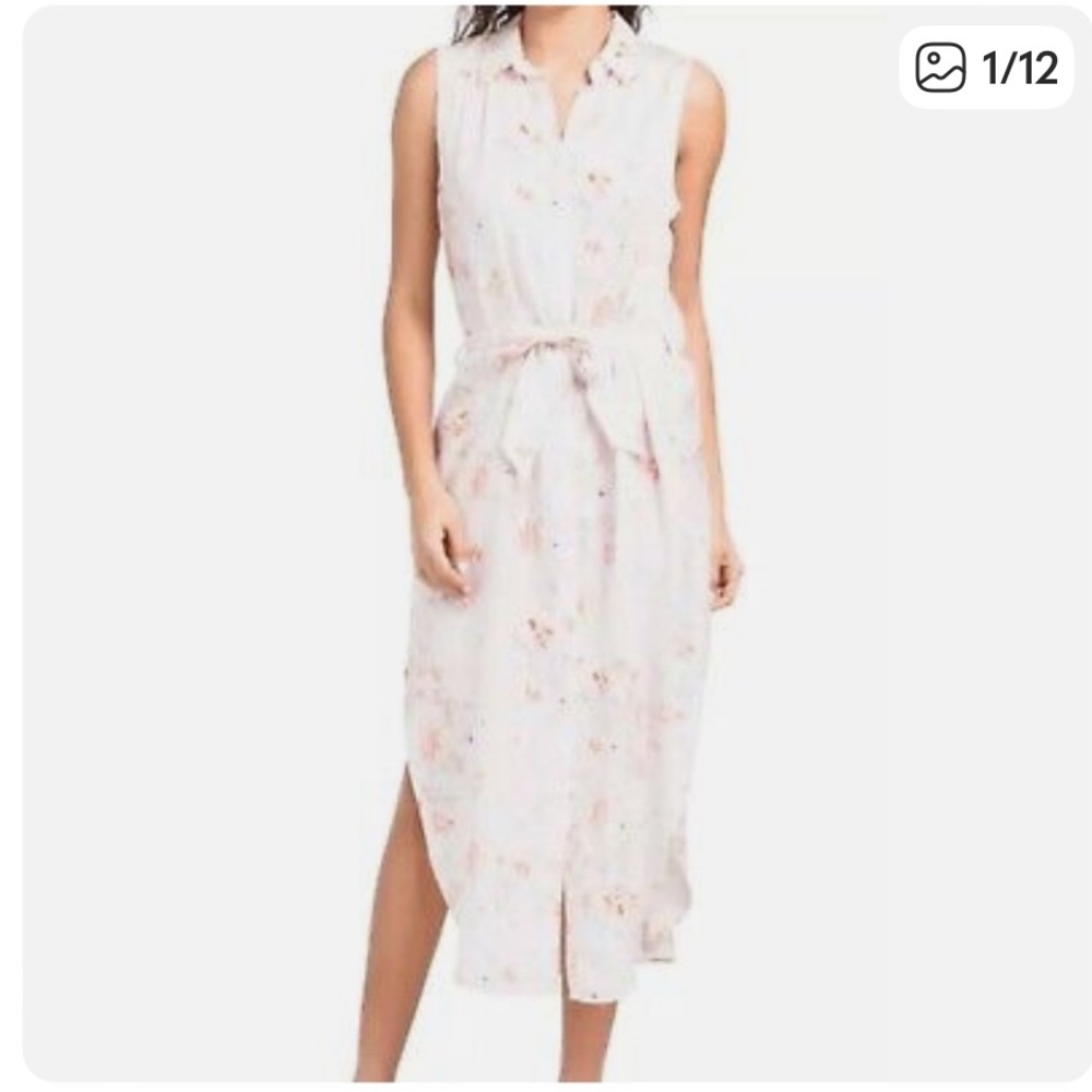 New ANTHROPOLOGIE Cloth & Stone Floral Button Shirt Dress Sleeveless - Picture 2 of 12
